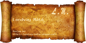 Lendvay Máté névjegykártya