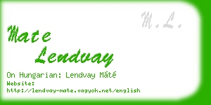 mate lendvay business card